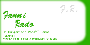 fanni rado business card